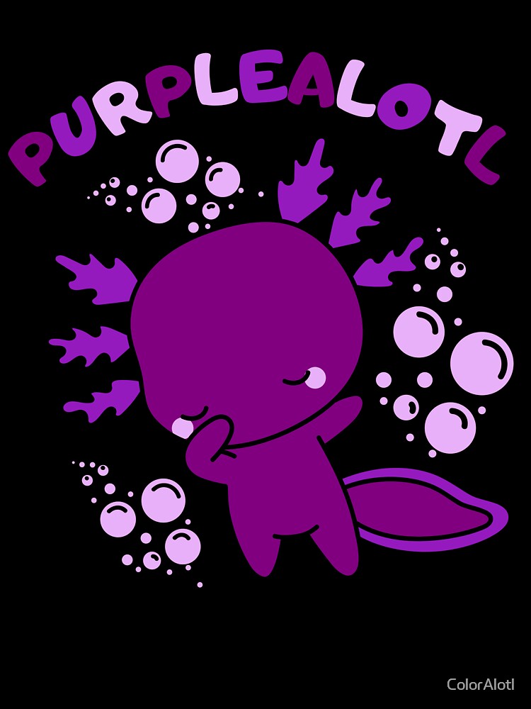 Cute cartoon baby purple Axolotl funny pun by ColorAlotl