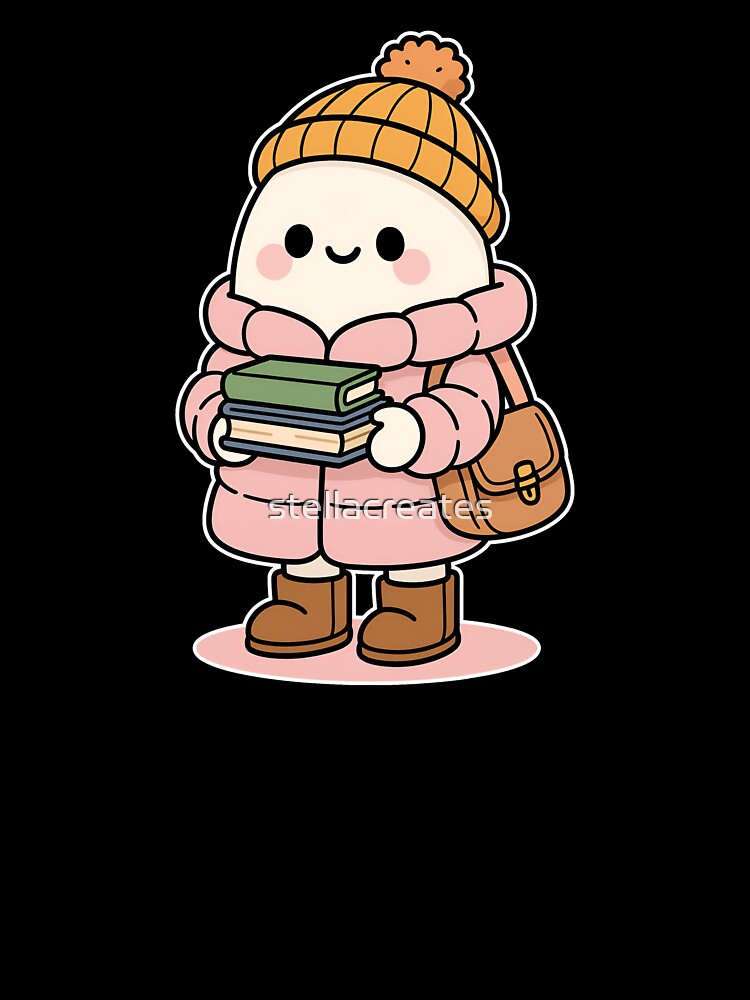 Cozy ghost reading book by stellacreates