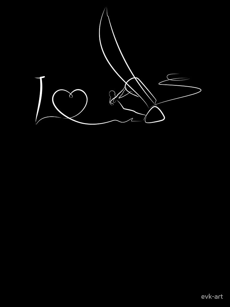 I love windsurfing in one line drawing by evk-art