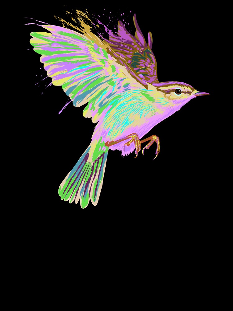 Colorful Splash Flying Bird Warbler by alwe-designs