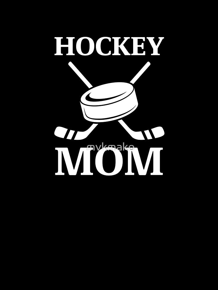 Cool, Bold Hockey Mom Logo Gifts - White on Black Items by mvkmako