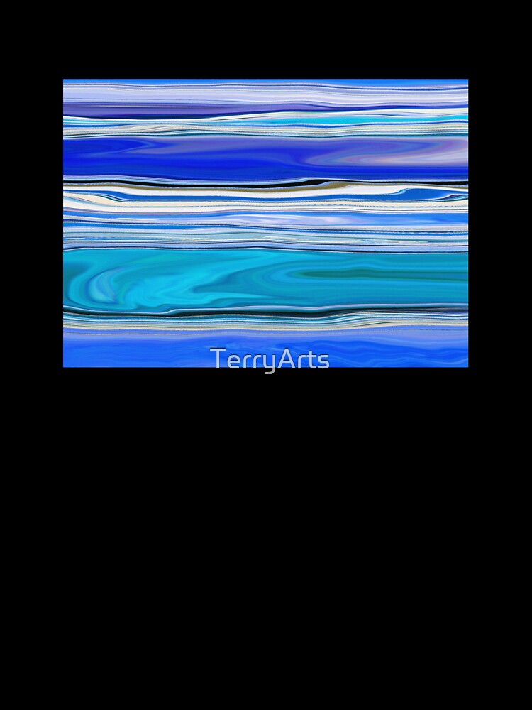 Ocean Abstract Horizontal Stripes Beachy Vibes Beach House Décor Art 2 of 20 by Beachy