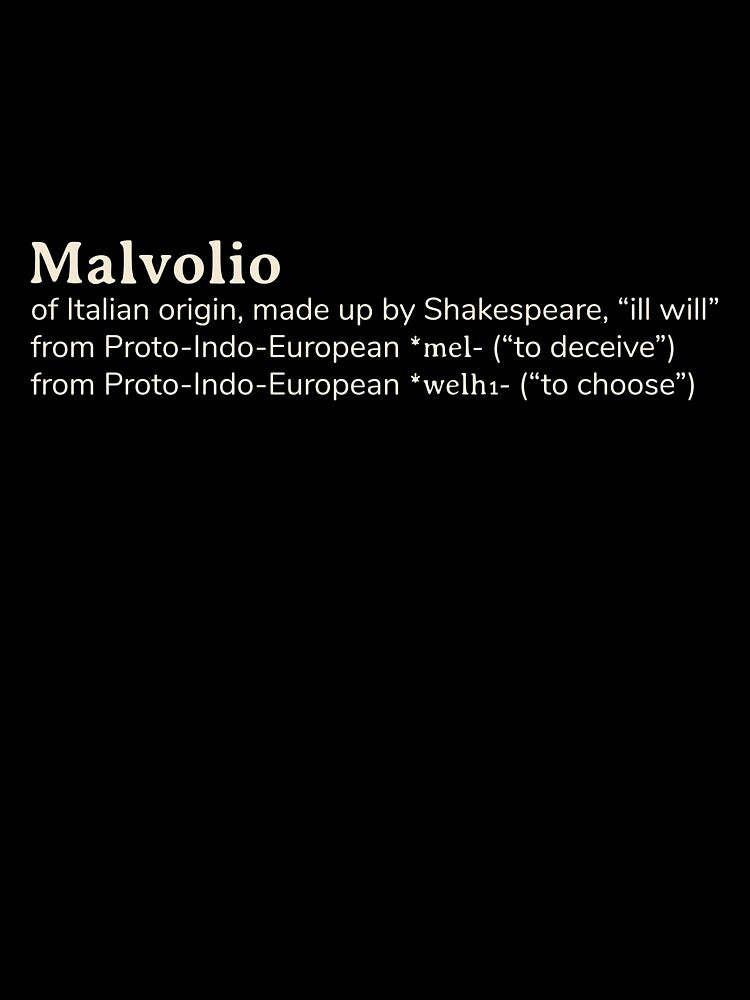 Malvolio name etymology by YourNameStory