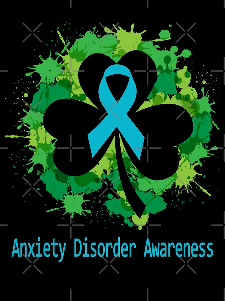 Anxiety Disorder Awareness Clover Ribbon Happy Patricks Day Support Anxiety Disorder Warrior Gifts by Tammyilaria