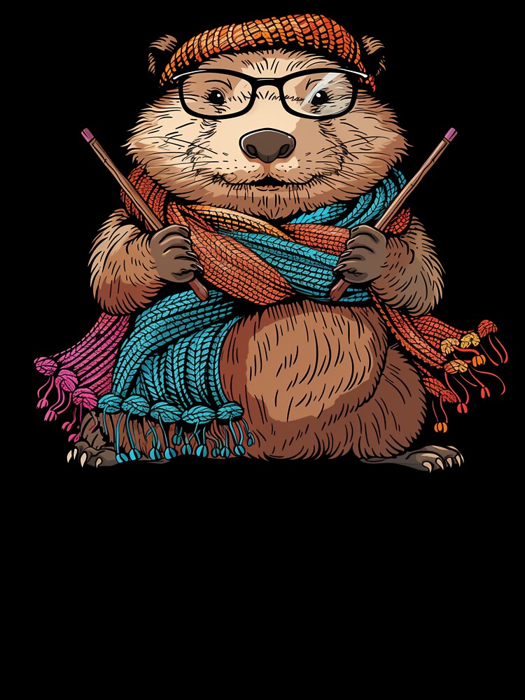 Knitting grandma beaver by Heneket