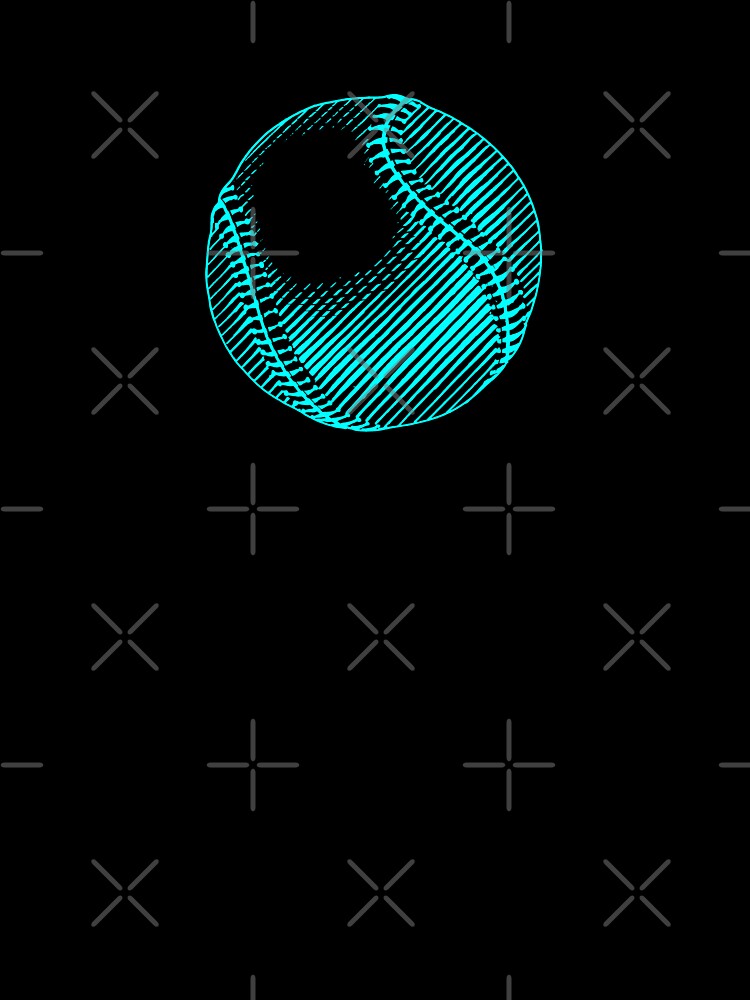 Vintage Cyan Baseball Ball Art Graphic by pattern-archive