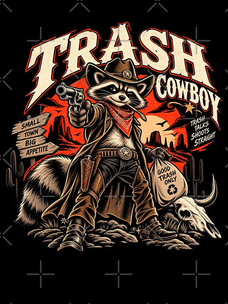 Trash Cowboy Raccoon Wild West Outlaw by Pandaburba
