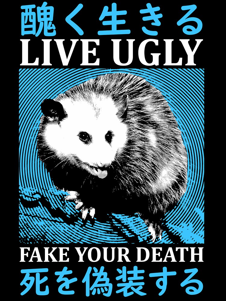 Live Ugly Japanese Opossum T-Shirt by VintageMedatsu