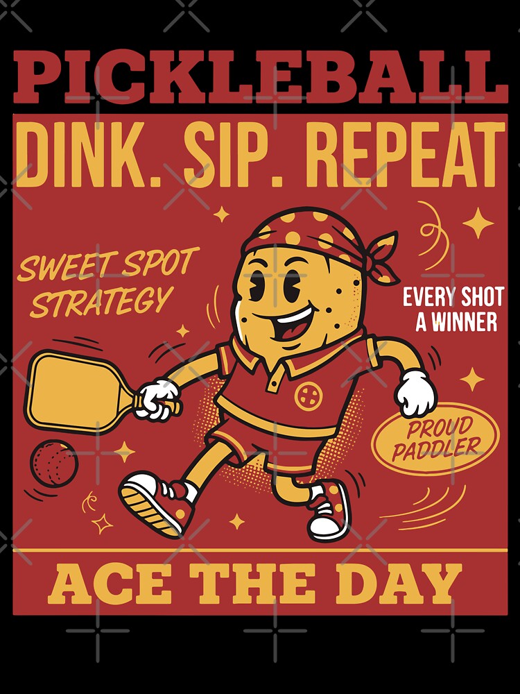Pickleball Dink Sip Repeat Funny Player Love by LuminOrb