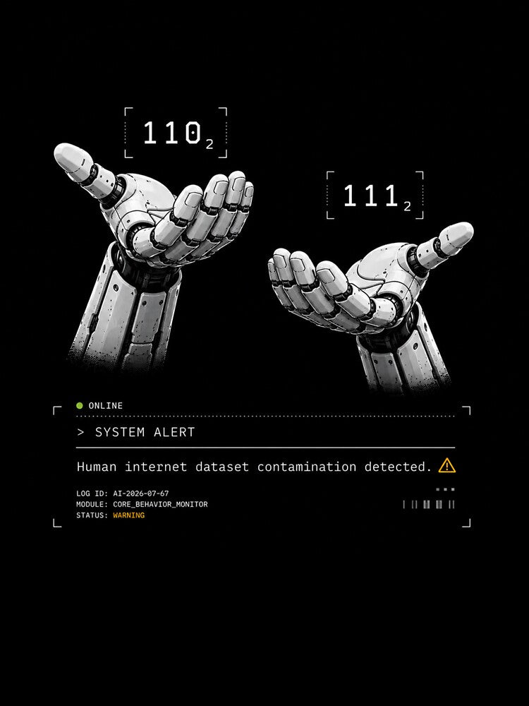 Human Internet Dataset Contamination | Binary 67 Robot Hands | Engineer Meme Tee by TheHumanFreq