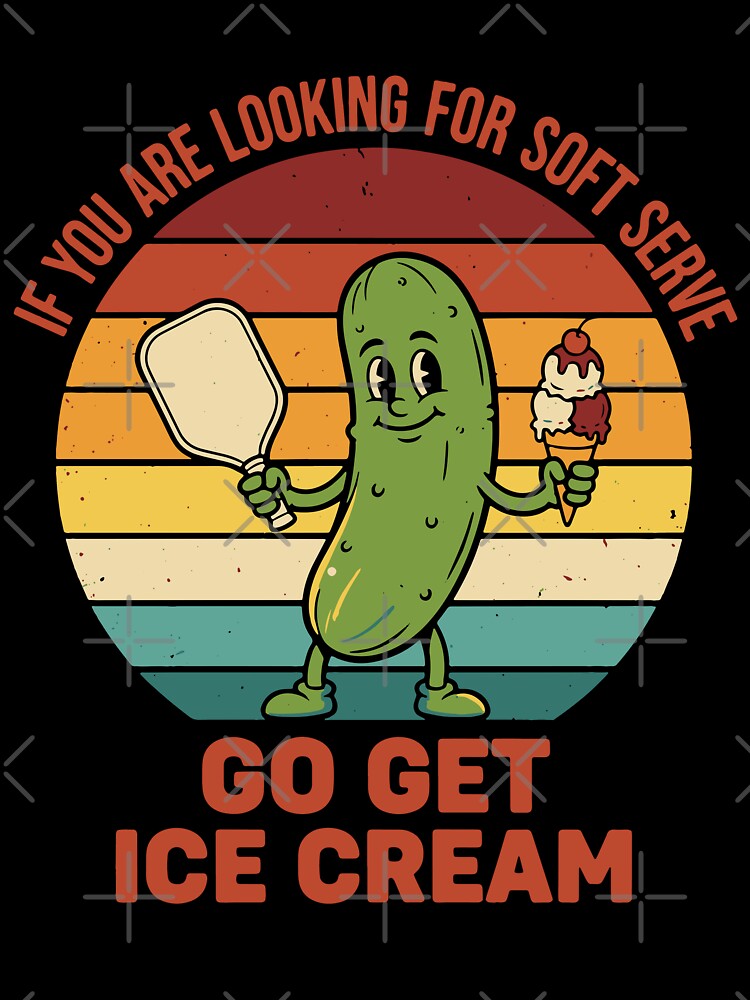 Pickleball Funny Player Love Pickle Ball Ice Cream by LuminOrb