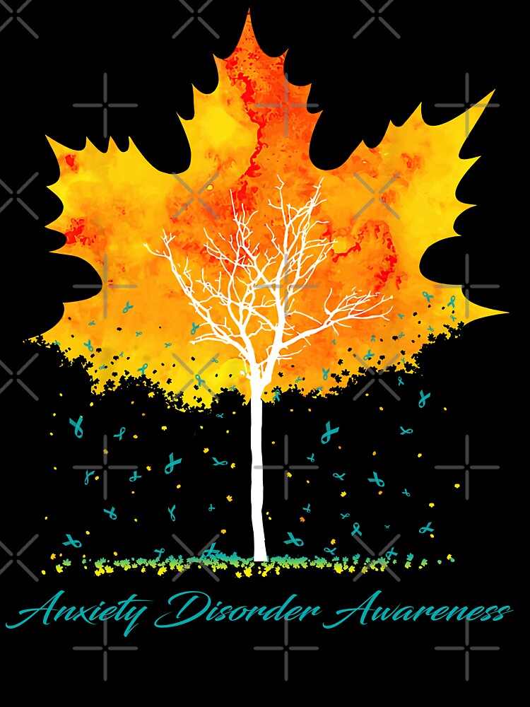 Anxiety Disorder Awareness Maple Leaf Autumn Tree Orange Fall Leaves Season by Sabfit