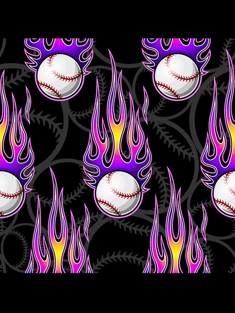 Baseball Balls On Purple Flame by MobertsonArt