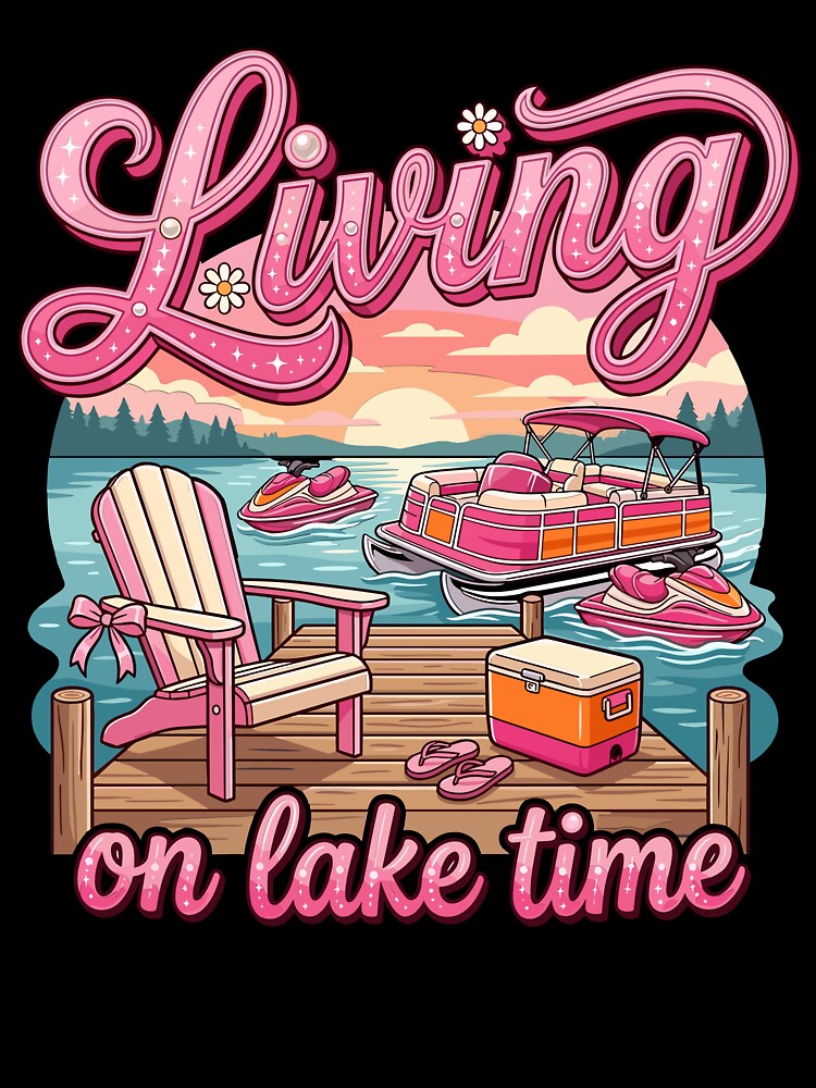 Preppy Lake Life Pink Pontoon Boat Girls by KroghDs