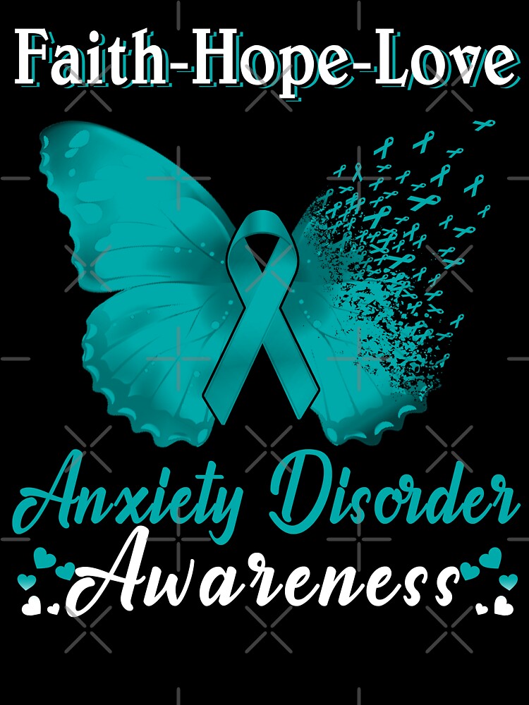 Faith Hope Love Butterfly Anxiety Disorder Awareness by Gillosina