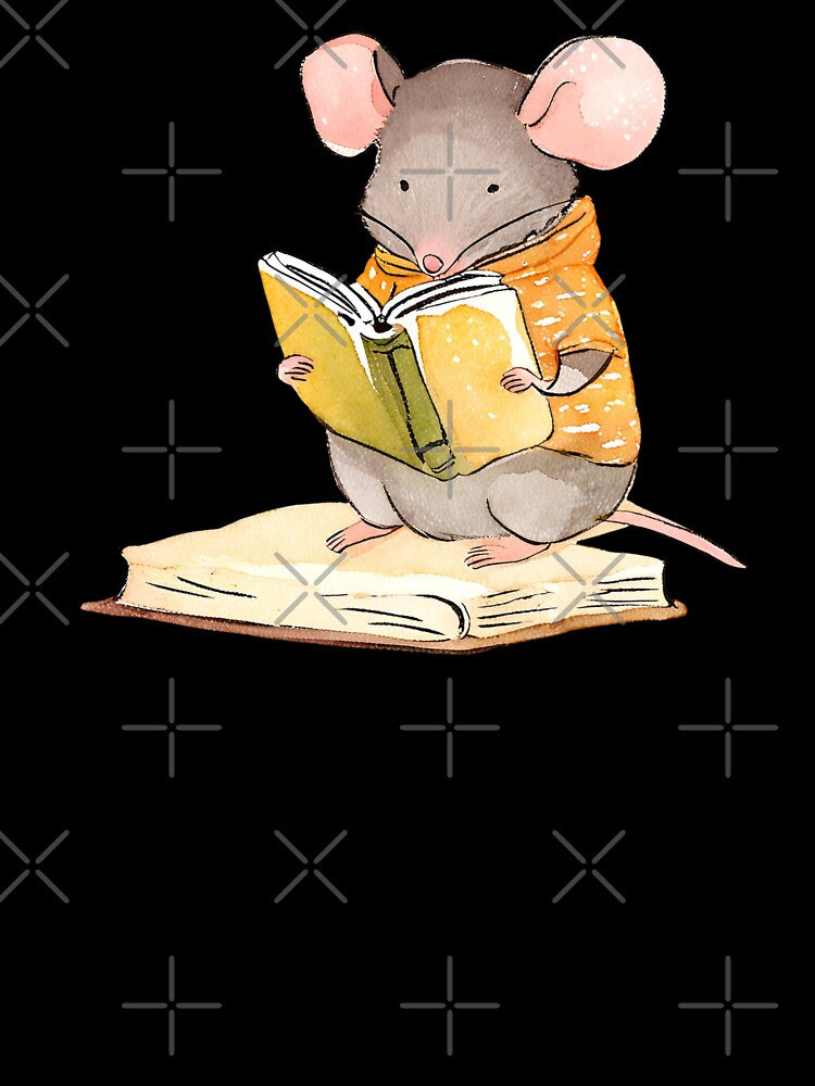 Cute Mouse Reading a Book by FarmOfCuties