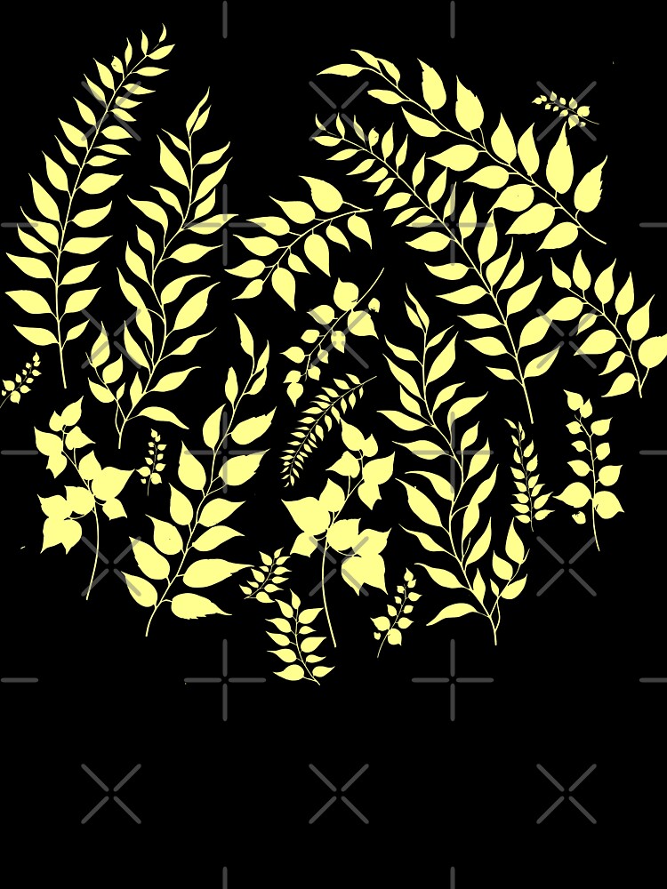 Greenery Botanical Print Yellow and White by SilverPegasus