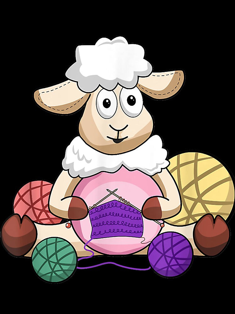 Knitting Sheep Funny by Borhala23234