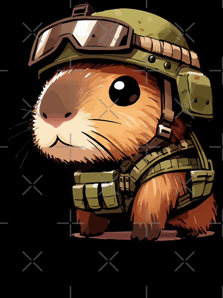 Cute Capybara Soldier by TomFrontierArt
