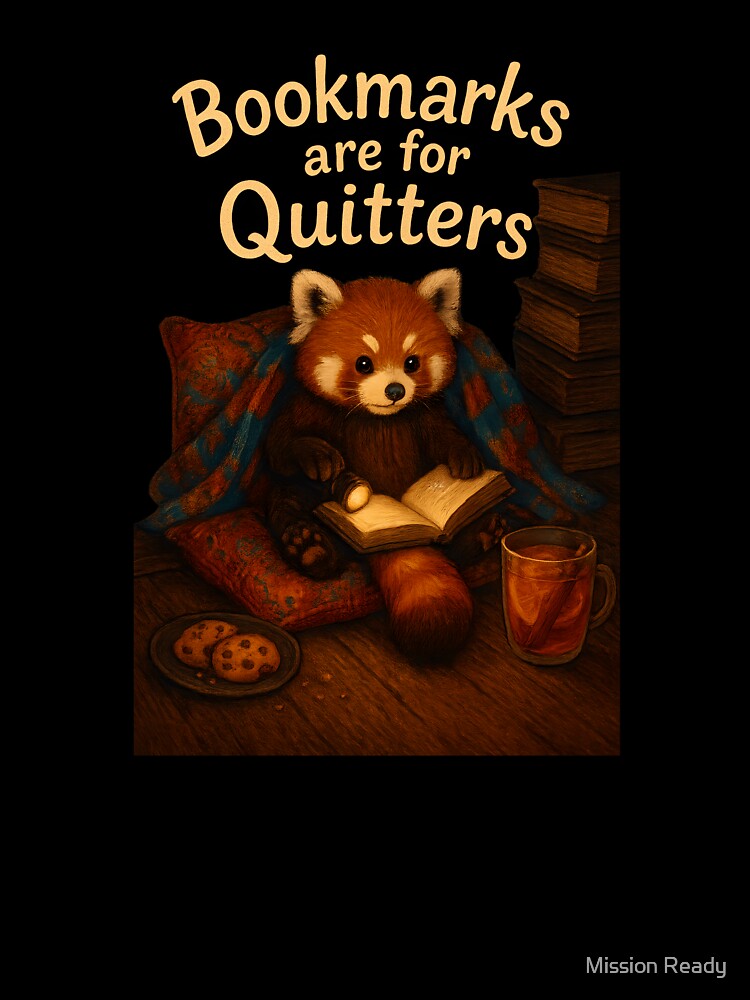 Red Panda Can’t Stop Reading - Autumn & Halloween by Mission Ready