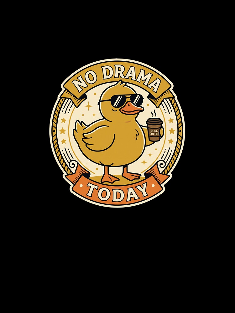No Drama Today Duck Shirt | Funny Coffee Duck T-Shirt | Cute Duck Lover Gift | Vintage Cartoon Duck Design by SOFWIN