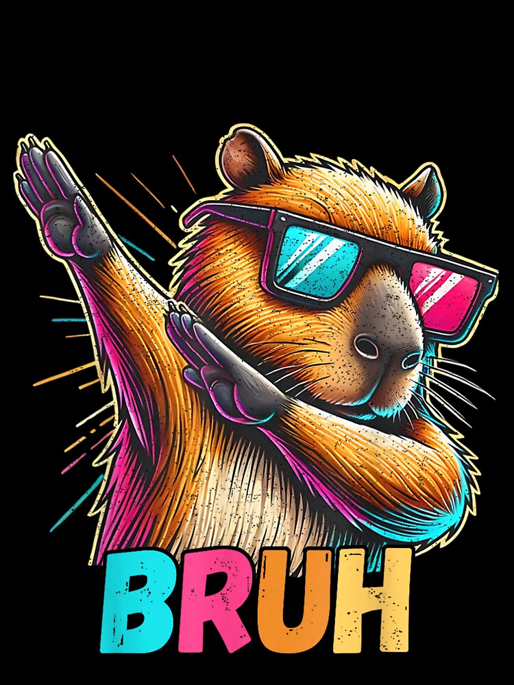 Funny Dabbing Capy Bruh Teens Youth Kids Meme Rodent Lovers Art for Men Women Kids , Capybara Gift Lover by DZIRI NAJAT