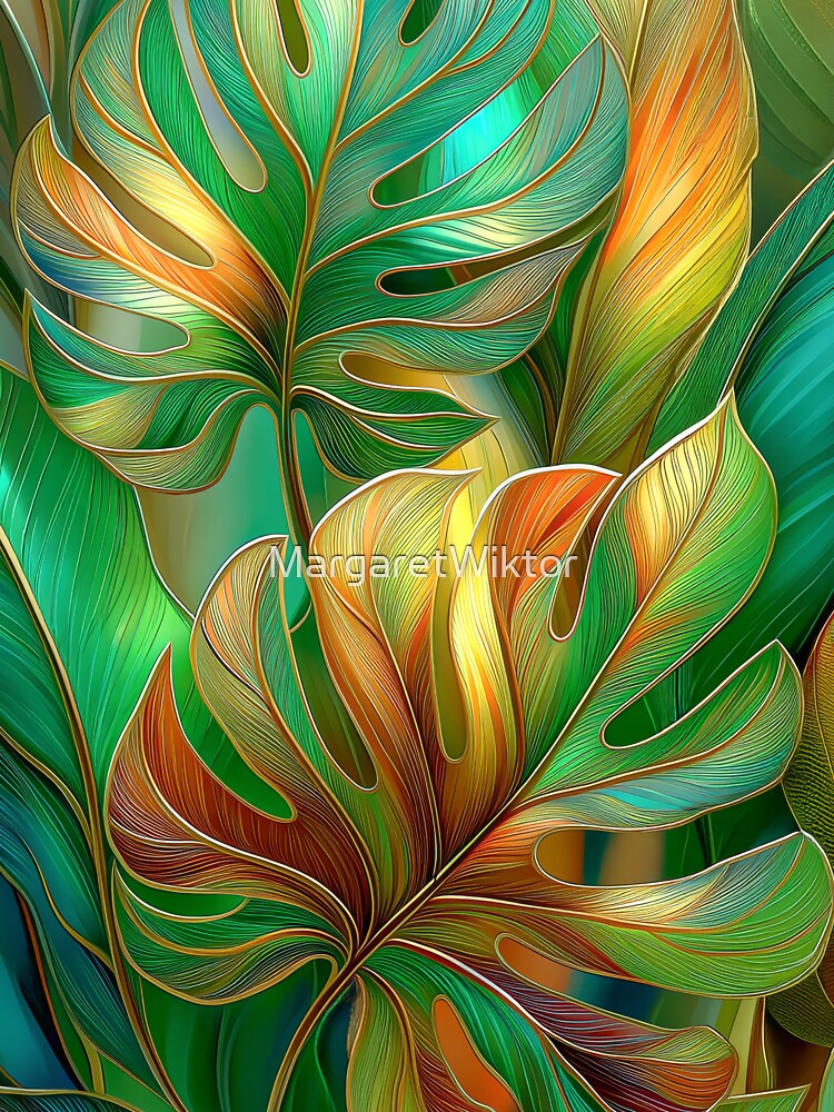 Elegant Tropical Leaves by MargaretWiktor