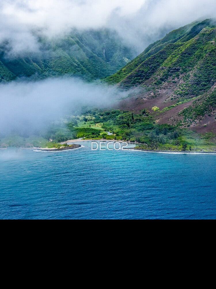 Tropical Island Ocean Cove With Lush, Magnificent Mountains by DEC02