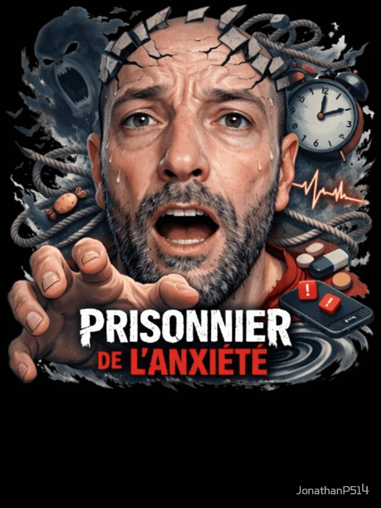 Prisoner of Anxiety Design – Dark Poster Mental Health Awareness by JonathanP514