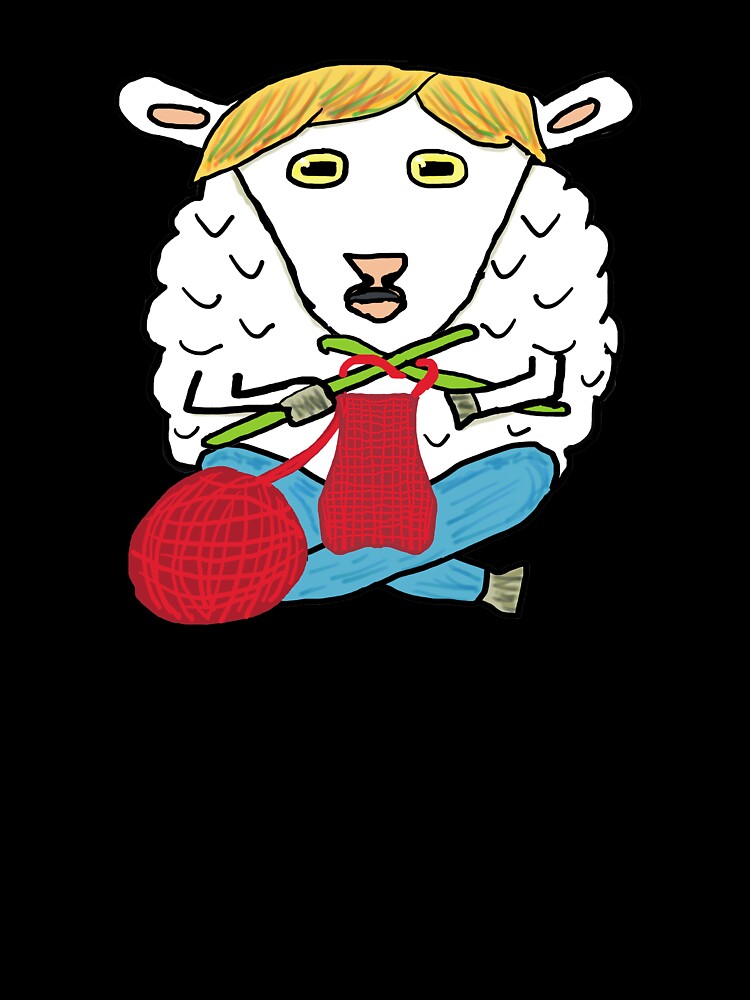 Funny Knitting Sheep by Mark-Ewbie