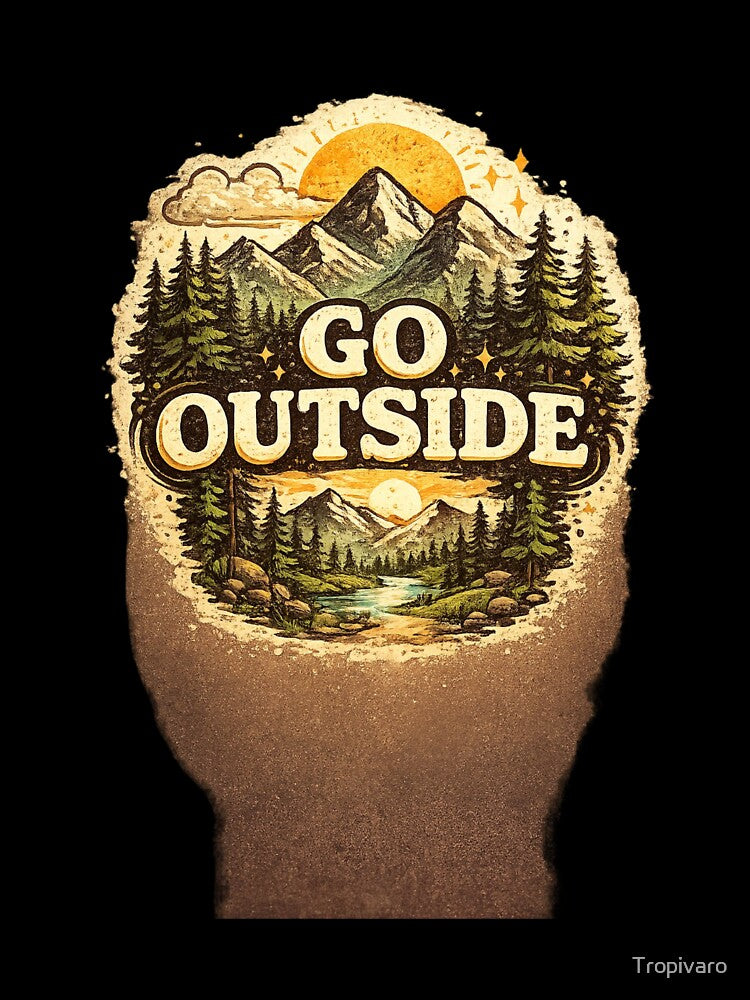 Go Outside Vintage Hiking Adventure Nature Design by Tropivaro