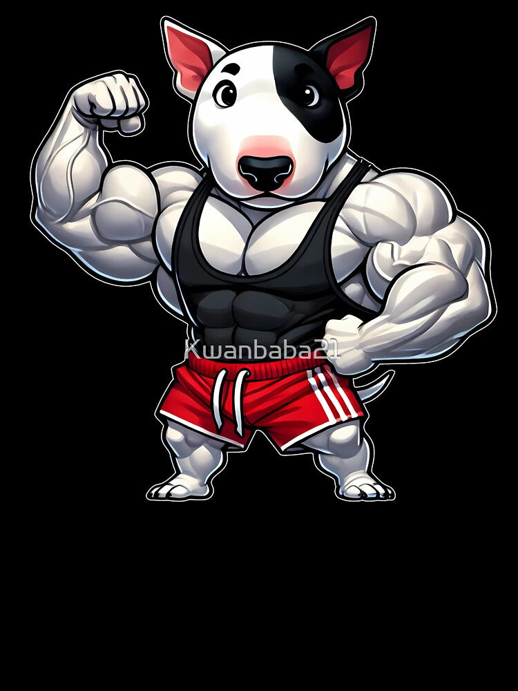 Muscular Bull Terrier Bodybuilder Flexing by Kwanbaba21
