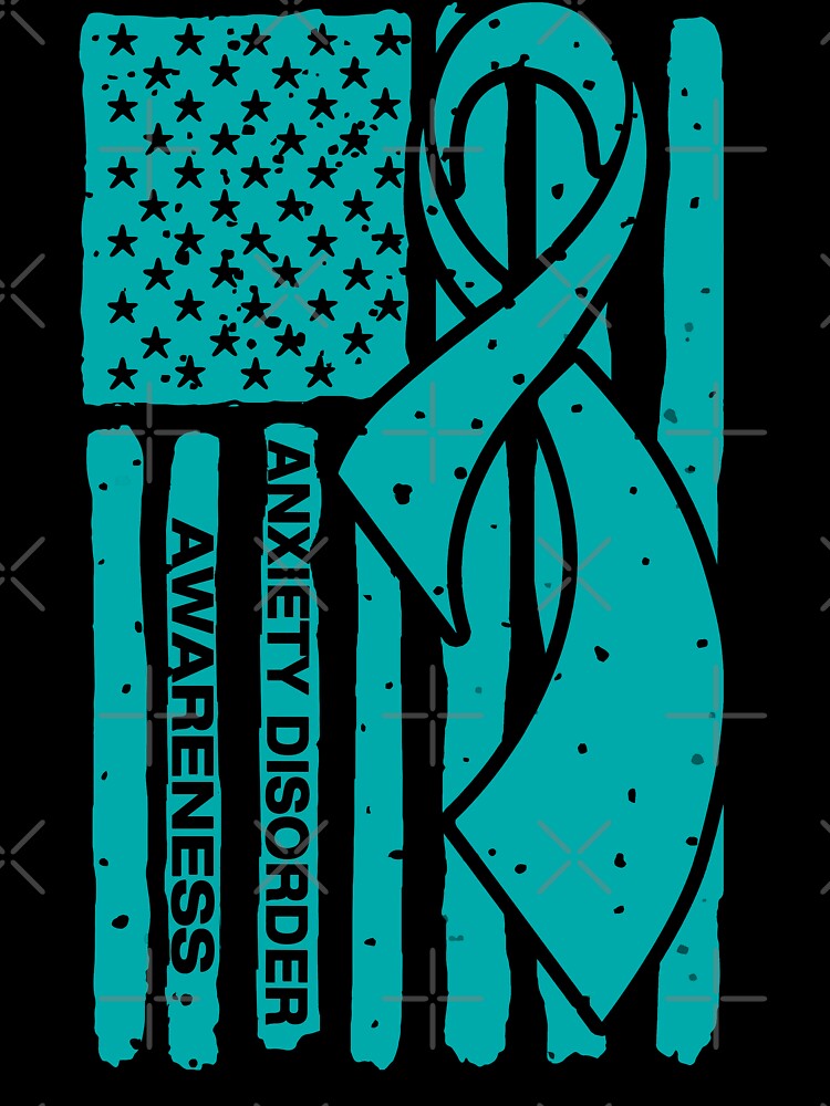 Anxiety Disorder Awareness Ribbon American Flag by Tadmab