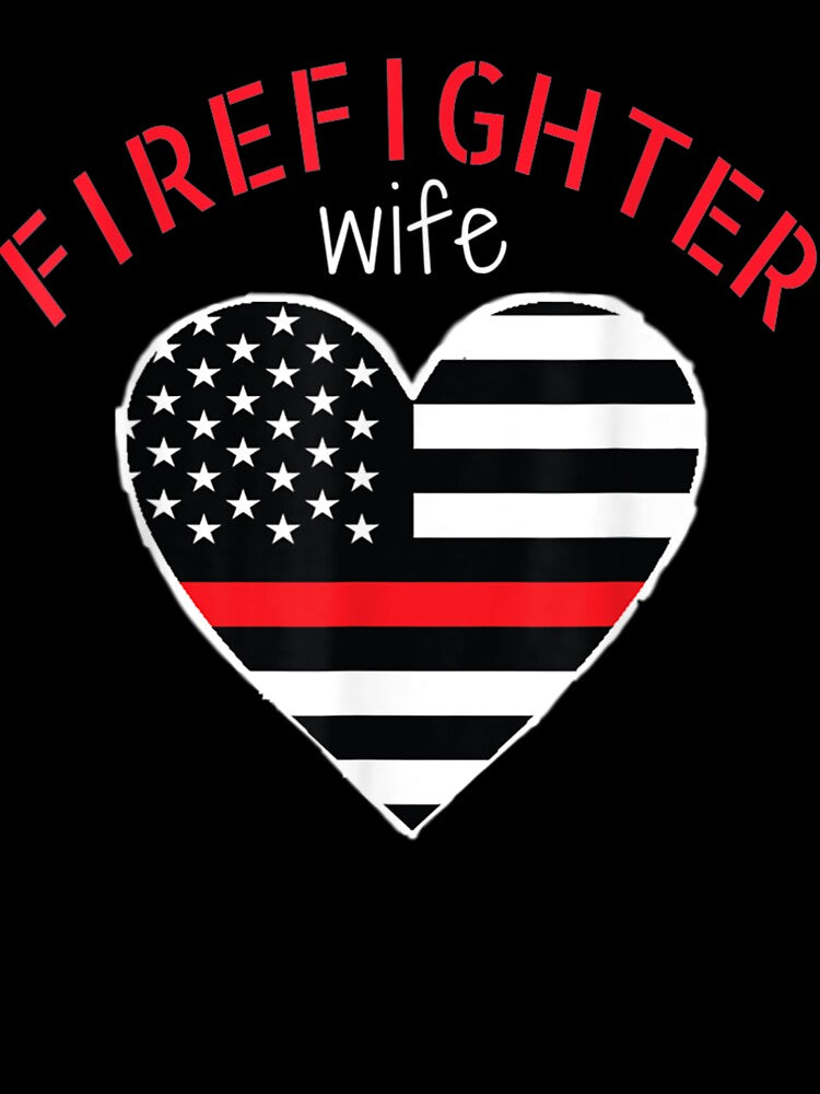 Firefighter Wife Thin Red Line Flag Heart Flag Wives Fireman by TheBloom98