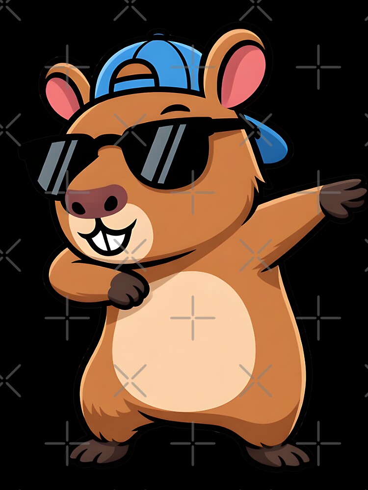 Capybara with Cap and Sunglasses by Clauxel