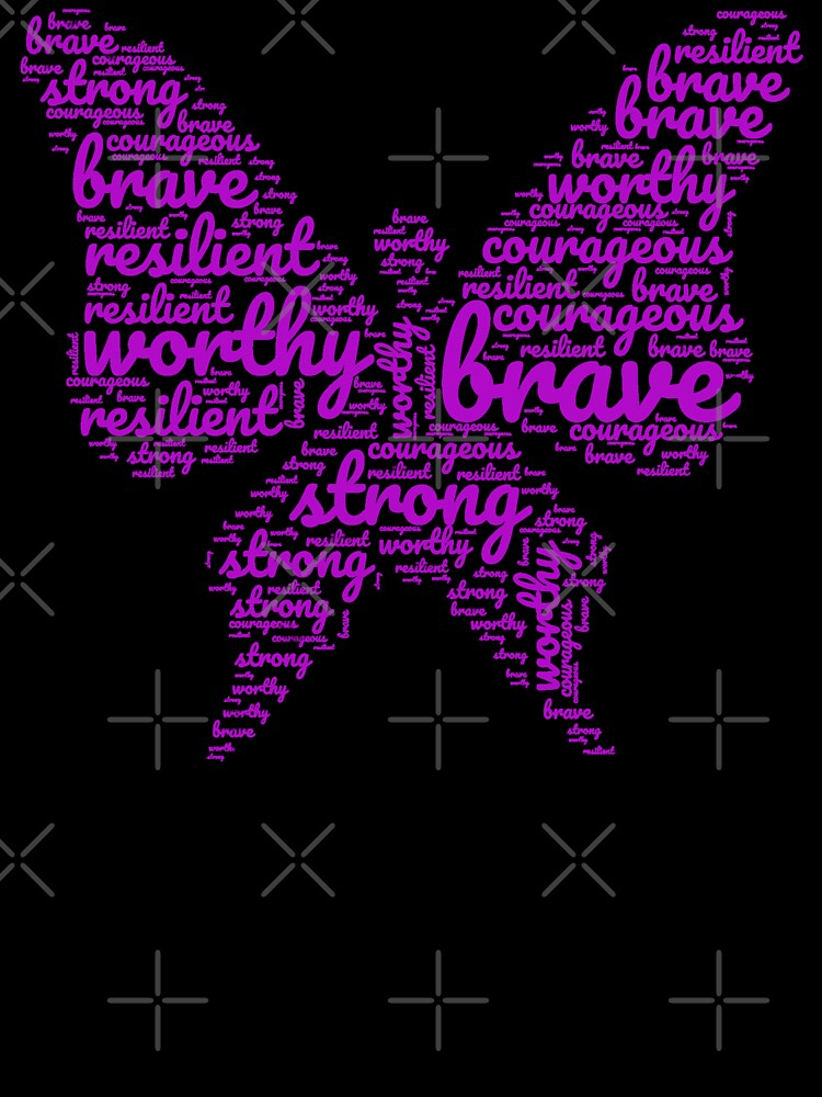 Purple Butterfly Shape Positive Affirmations by JWGifts4U