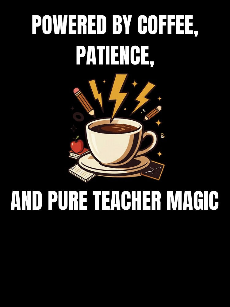 Powered By Coffee Teacher Magic Design by Proud Threads
