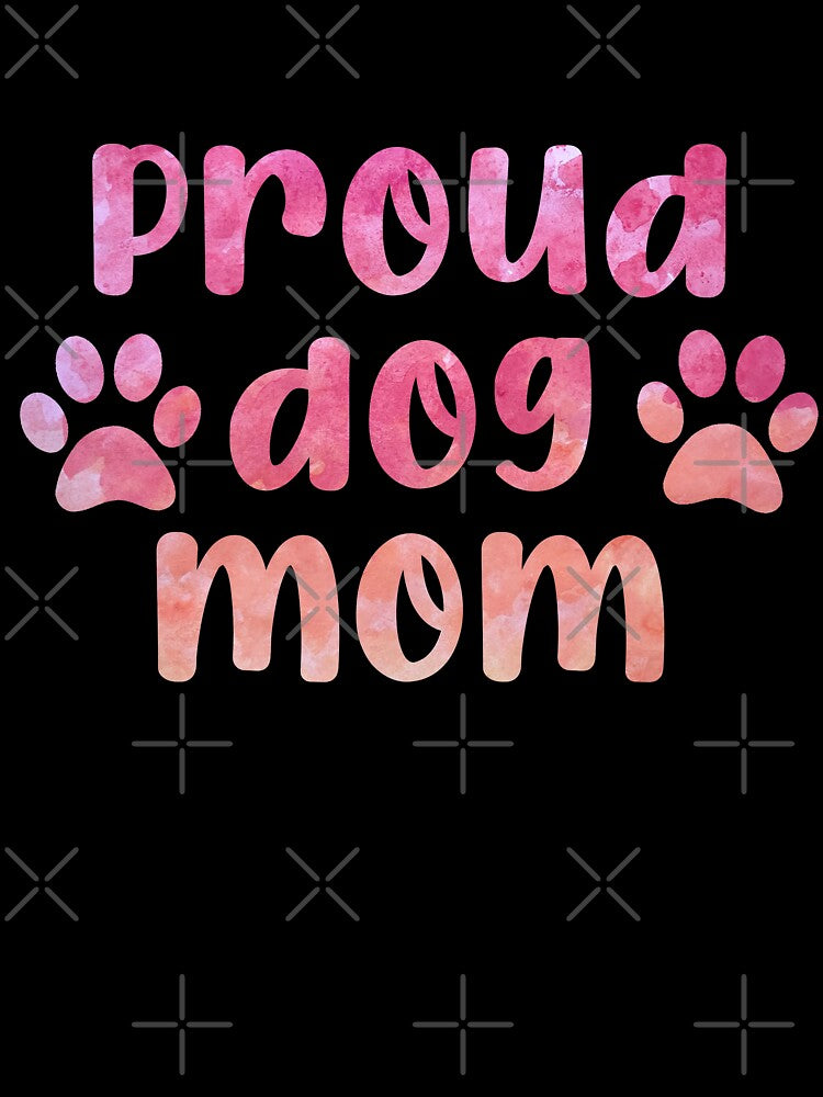 Proud dog mom paw Puppy Watercolor paw watercolour dog mom pink by WatercolorFun