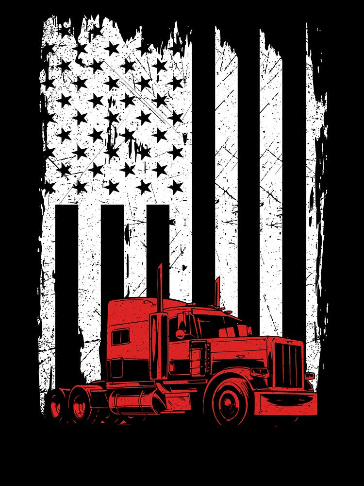Trucker Flag Tshirt by SunsetGloww
