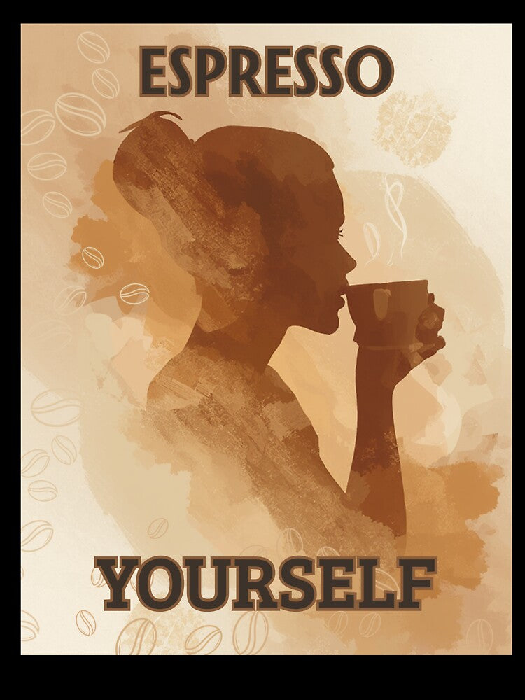 Espresso Yourself – Coffee Lover Aesthetic | Minimalist Coffee Art by Terannart