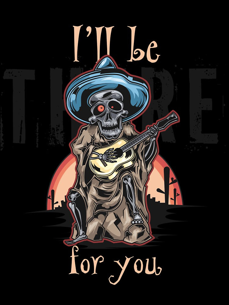 Skeleton Guitar Cowboy – Vintage Western Gothic Music Art by Mammu-Fashion