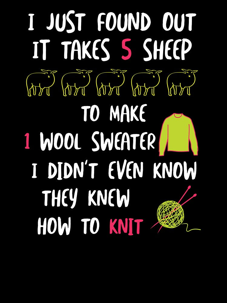 Funny Knitting Joke Takes 5 Sheep by whyitsme