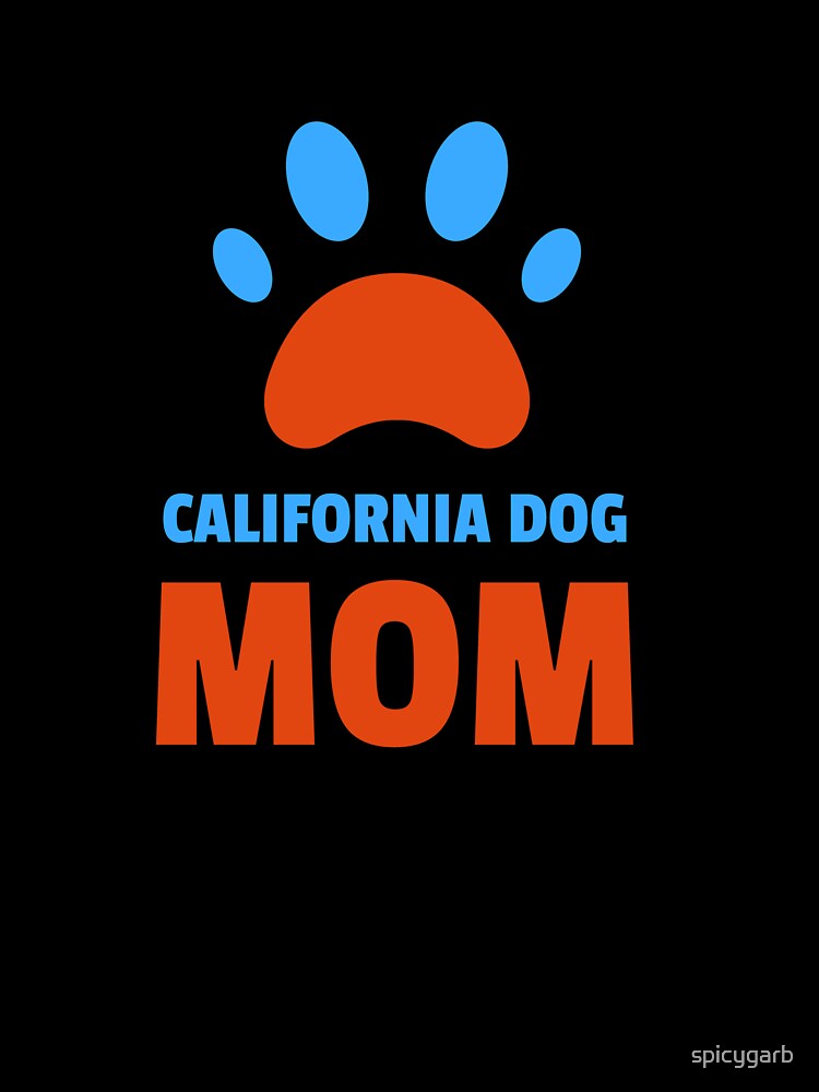 California Dog Mom Blue Orange Paw by spicygarb