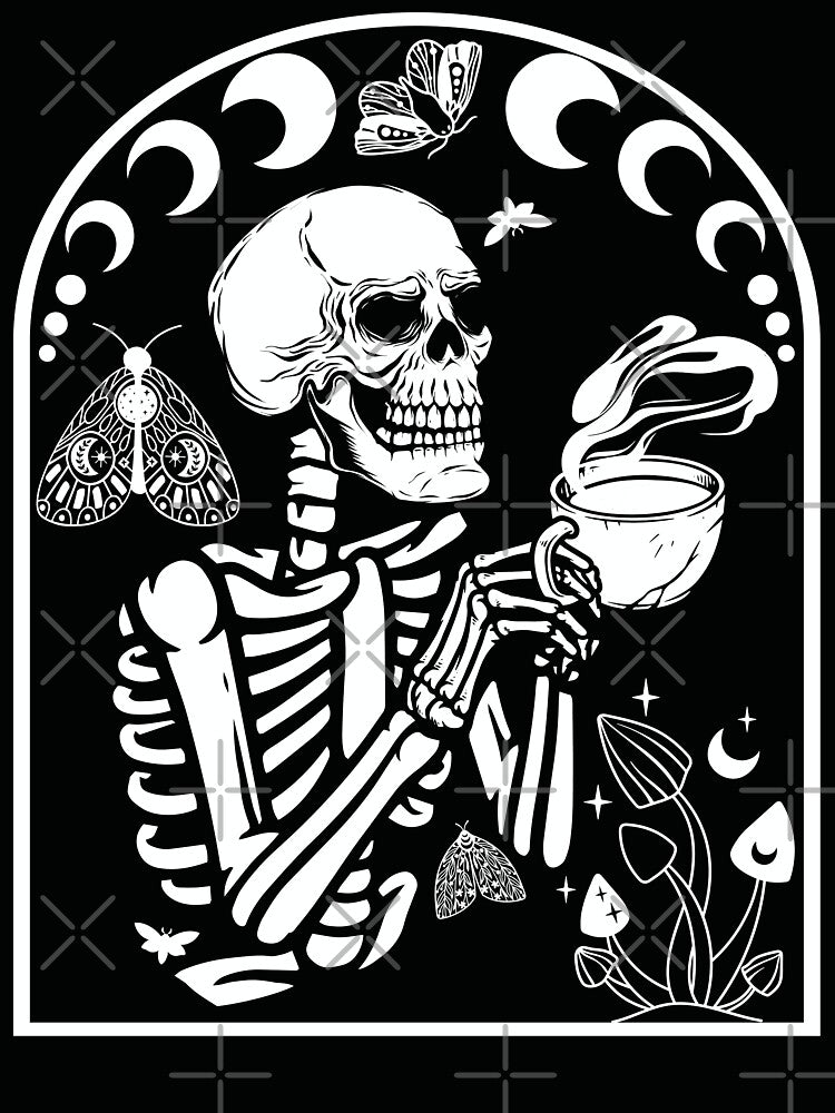 Skeleton Coffee Halloween Gift by BronikowskiART