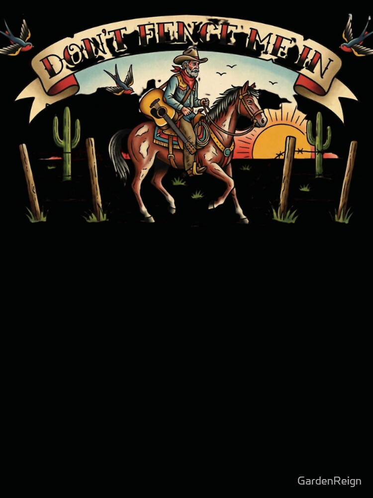 Don’t Fence Me In – Vintage Cowboy Song Western Art by GardenReign