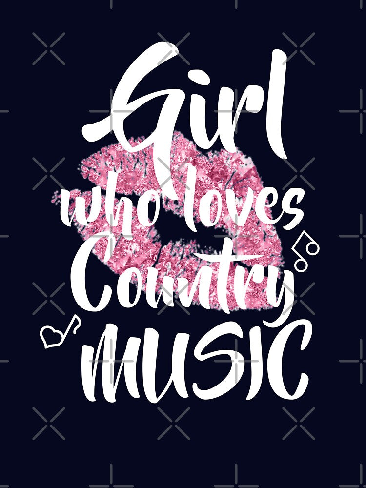 Girl Who Loves Country Music Cute Music Lover - This Girl Loves Country Music by Funwithmusic