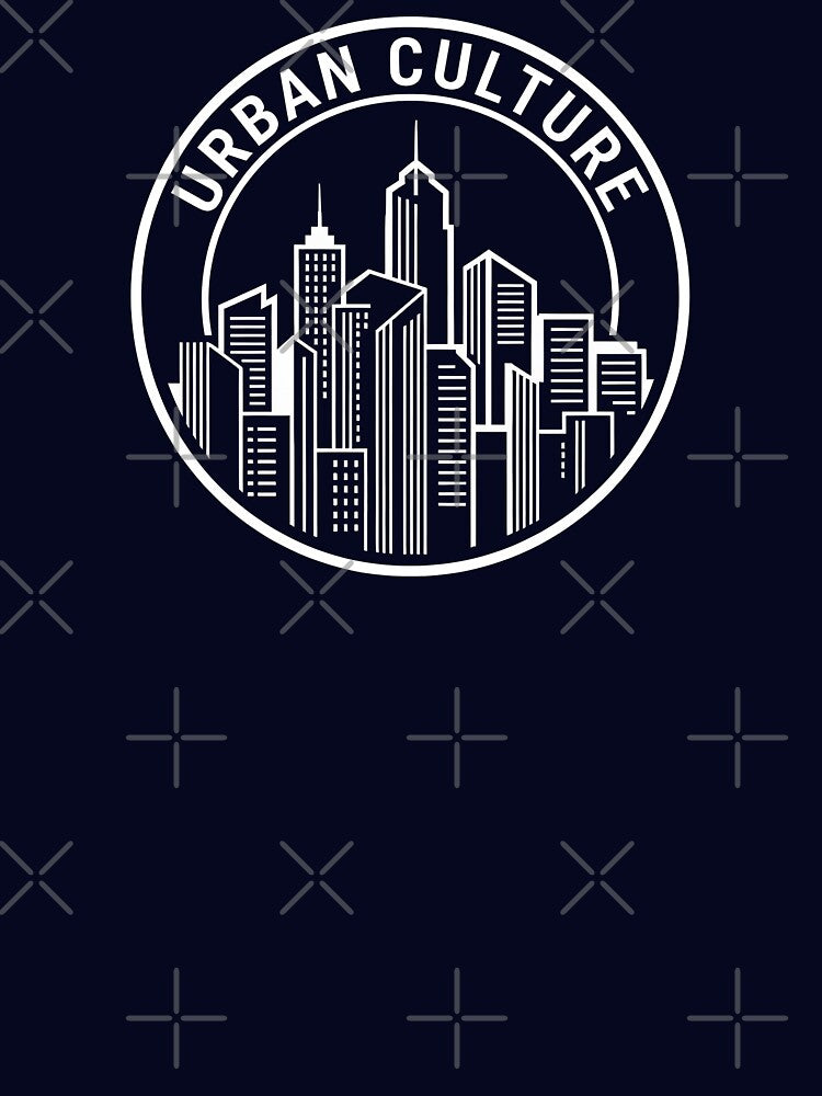 Urban Culture Circular City Skyline Navy Streetwear Design by DigitalArtx-com