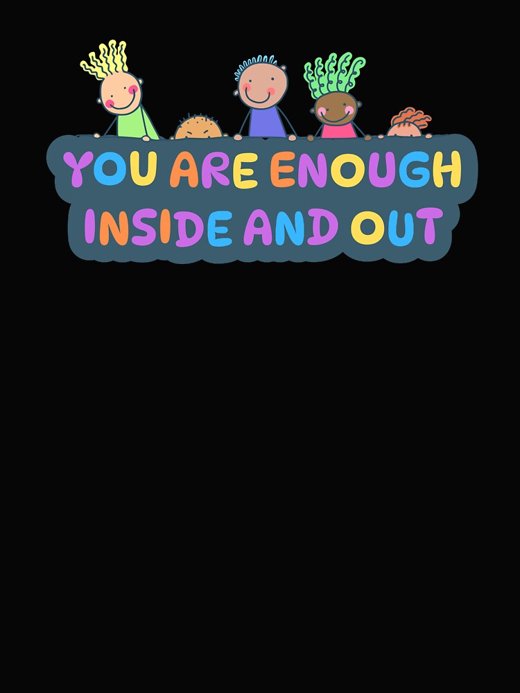 You Are Enough Inside And Out Retro Botanical Typography by thazinart