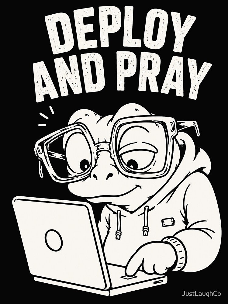 Programmer Deploy and Pray Retro by JustLaughCo