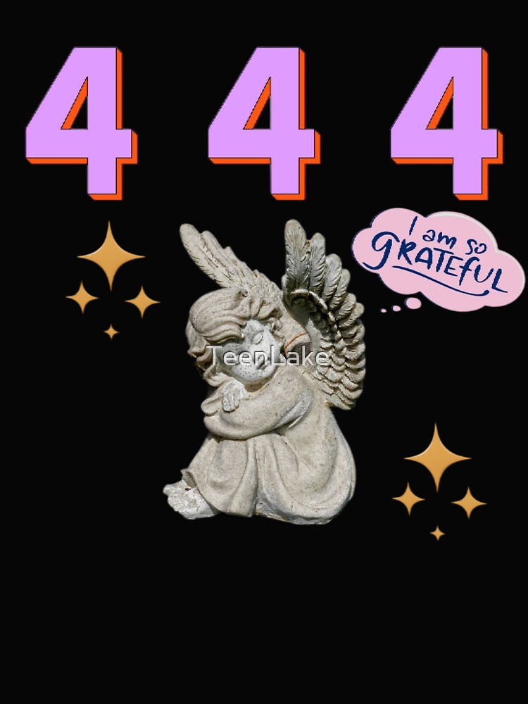 444 Angel Number Design | Aesthetic | Manifest | Manifestation | Grateful | Angels | Spiritual | Gratitude Journals | Pink |  tshirts, mugs, stickers, posters by TeenLake